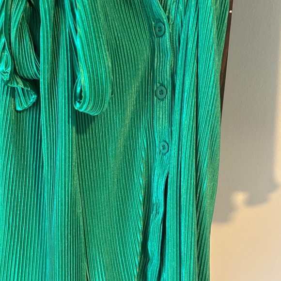 Green Ribbed Women's Sleepwear Robe - Picture 2 of 3